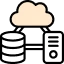 Icon of cloud, database and end user