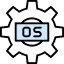 Icon of OS and a gear
