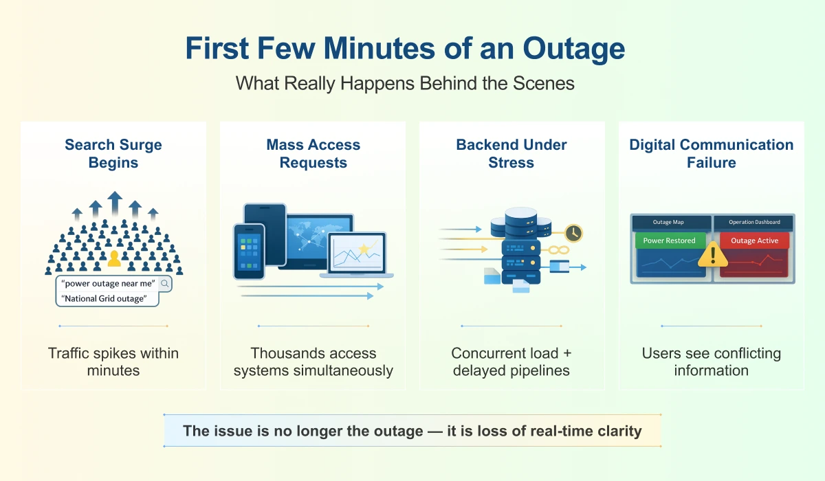 First few minutes of an outage - what really happens behind the scenes. It's a loss of real-time clarity
