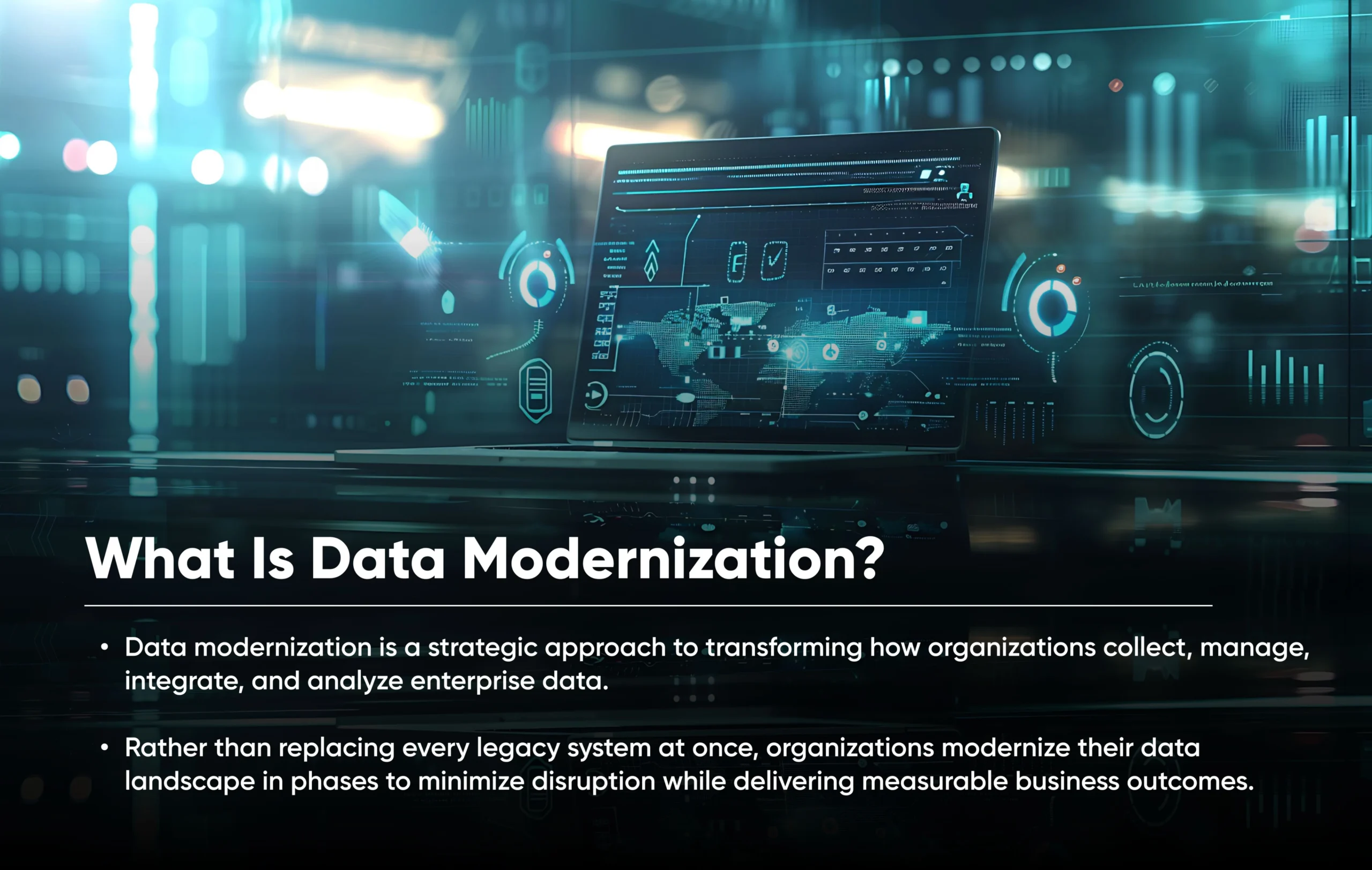 Computer collecting and analyzing enterprise information from multiple data sources